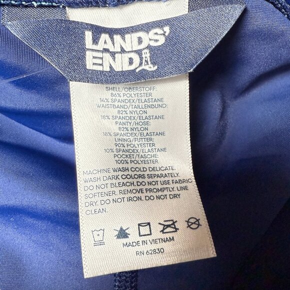 Lands' End Women's 4 Elastic Waist Quick Dry Active Board Skort Swim Skirt Navy/ - Picture 6 of 11